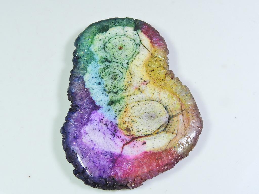 124Cts. Dyed Solar Druzy Agate Multi Colour Fancy Cabochon Loose Gemstone ET-34