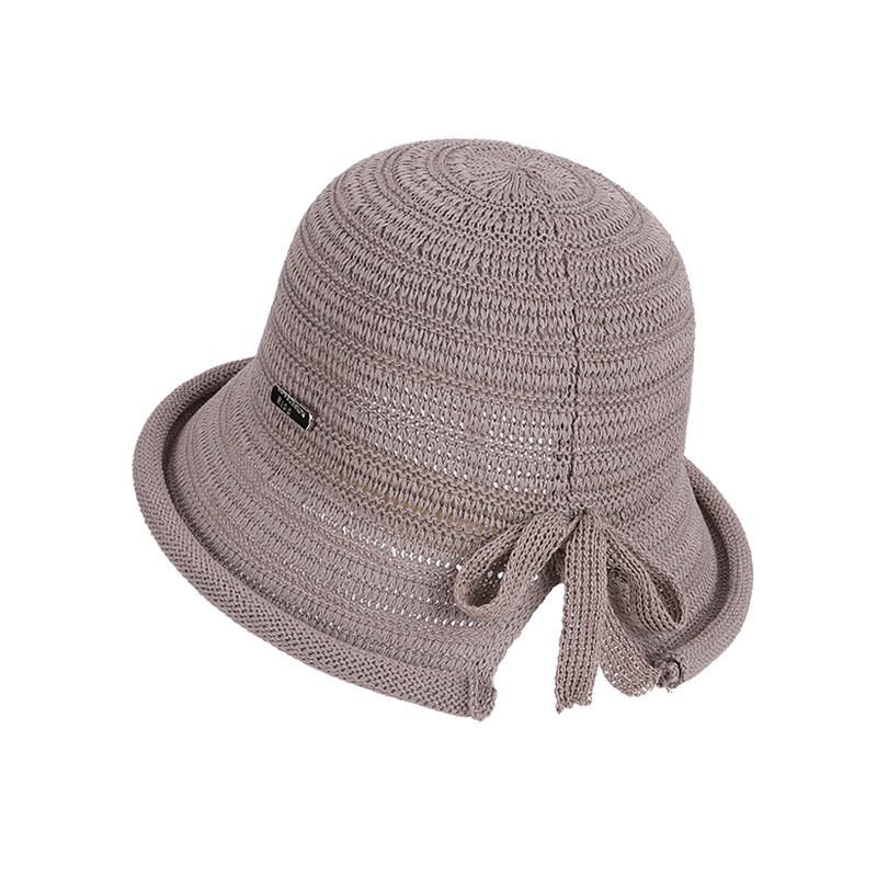 Summer Breathable Knit Bucket Hat With Sun Protection For Women