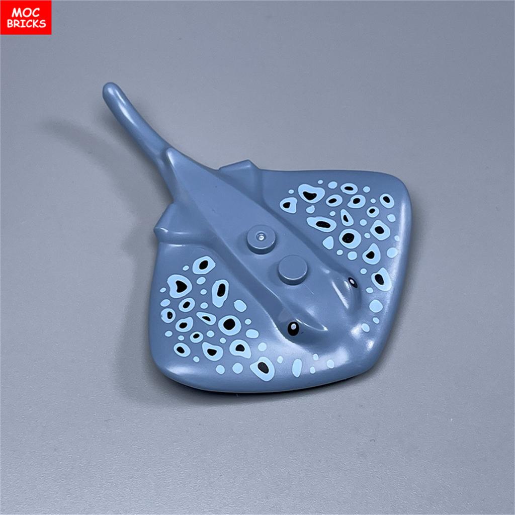 MOC Bricks Ocean Animal Plant Coral Sea Scene Shark Octopus Manta Fish Clownfish Building Blocks Toys Children Gift