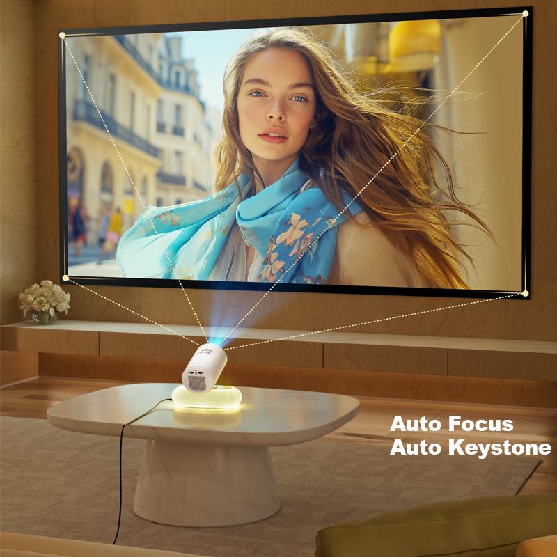 Vivicine Nejnovější YT900 Android 13 1920x1080p Full HD 1080p projektor pro domácí kino, Automatické ostření, Automatická korekce lichoběžníkového zkreslení