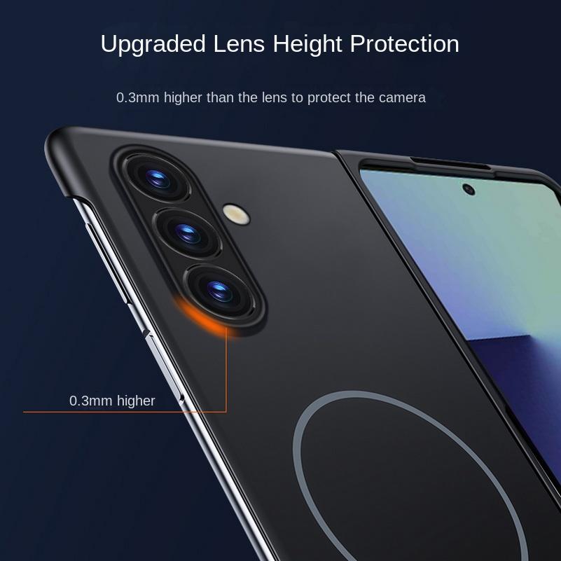 Slim Bezel-less Skin Feel Thin Magnetic Ring Case For Samsung Z Fold 7 Galaxy Z Fold Special fold 6 5 4 Camera Protect Cover