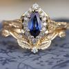 Source New Retro Court Style Women's Pair Ring Fashionable Gold-plated Sapphire Ring