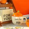 Fortune Orange Ceramic Mug with Lid