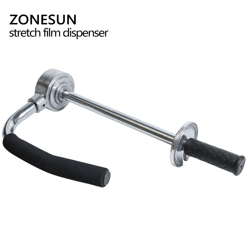 ZONESUN 30-50cm Height Adjustable Stretch Film Wrapping Machine Handheld Dispenser Stainless Steel Pallet Packing Tool
