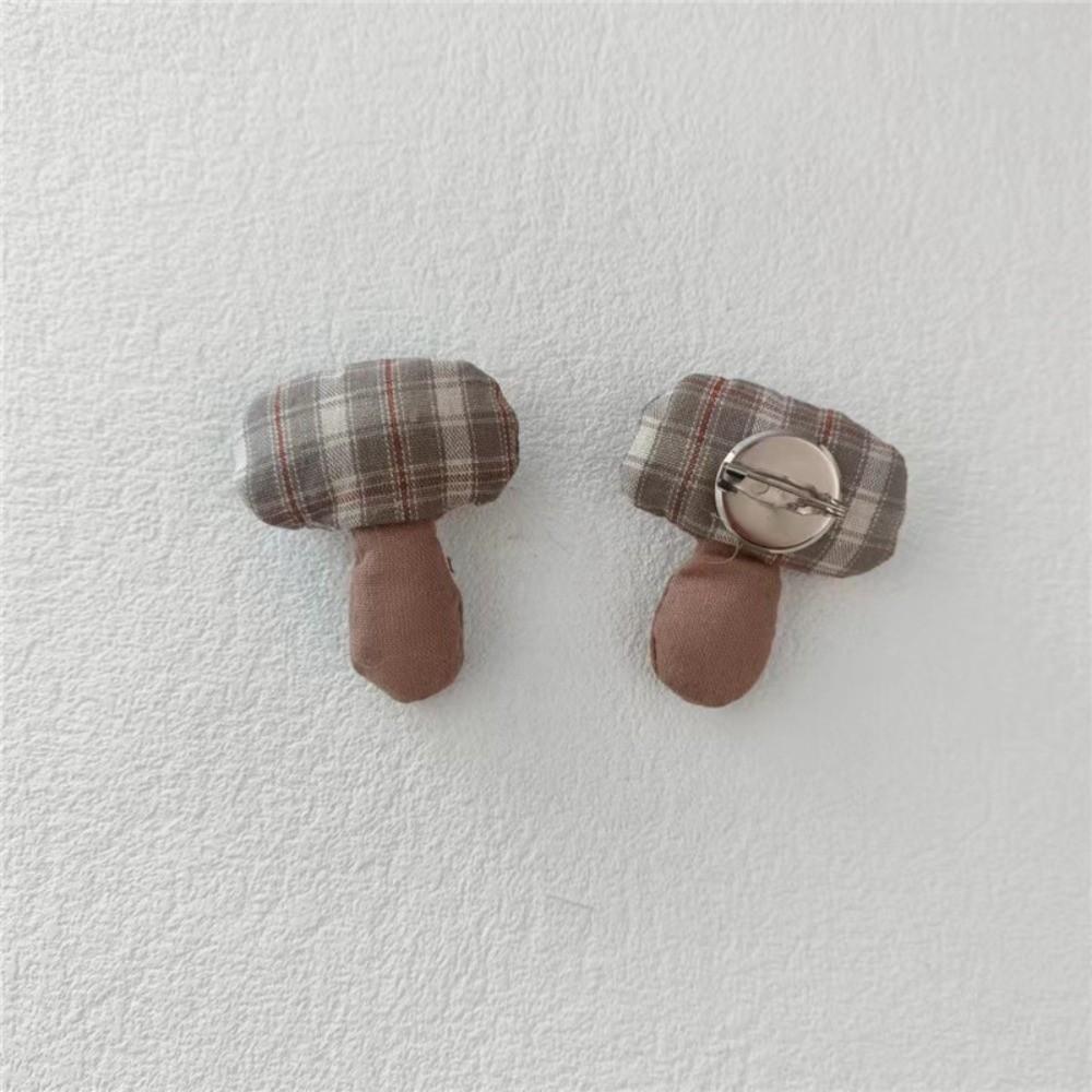 1 Pair Fabric Fabric Mushroom Pin Handmade Handcrafted Pin Premium Woodland Brooch Bag Accessory