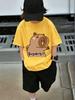 Sunny Capybara Kids Short Sleeve Top Summer Cute Cartoon Crewneck Boys Girls Ages 3-14
