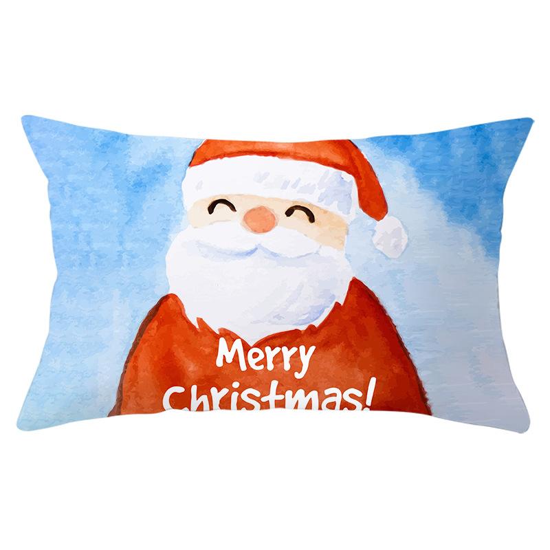 Simple Cartoon Print Series Christmas Waist Pillowcase Peach Skin Printed Pillowcase Home