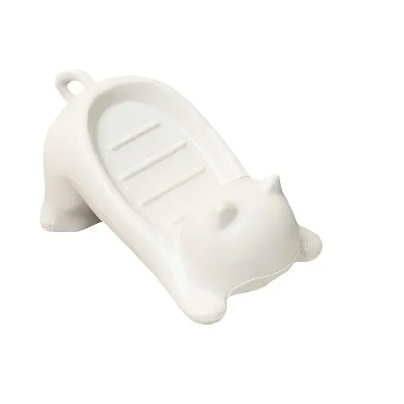 Cartoon Cat Soap Box Creative Cute Plastic Soap Draining Holder Decorative Soap Storage Rack Household Bathroom Accessories