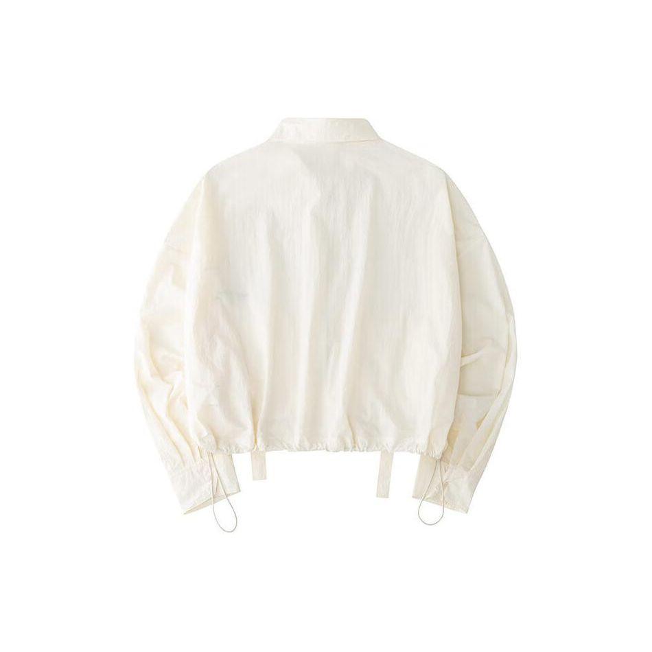 Anta Life Series Solid Color Short Collar Gradient Jacket Women Jacket White 162428607-1