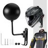 Motorcycle Helmet Holder, Helmet Rack Wall Mount 180 Degree Rotation Helmet Hanger with Double Hook for Coats, Caps, Hats, Motorcycle Accessories