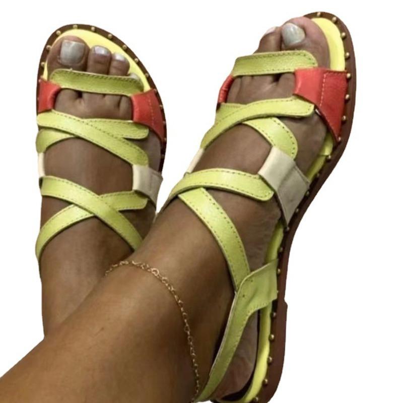 Women Sandals 2025 New Gladiator Summer Sandals Flat Shoes Women Rome Style Summer Chaussure Femme Flats Women Summer Footwear