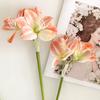 22" Real Touch Künstlicher Amaryllis-Strauß Langer Stiel Seidenblume mit 2 vollen Blüten und 1 Knospe für Haus Büro Vase Blumengestecke