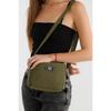Black U35 Canvas Fabric Women's Shoulder Bag With Single Zipper Compartment And Adjustable Strap U:14 E:20