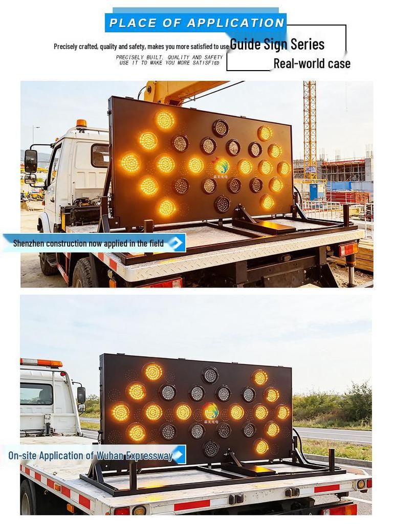 25-Light LED Vehicle-Mounted Road Guidance Sign for Highway Construction