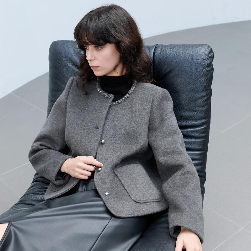 Sancai Women's Winter Wool-Blend Short Coat