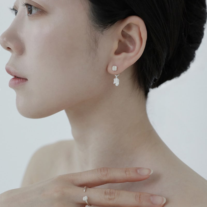 Mouvebament Ondine Coral Drop earring_Silver925