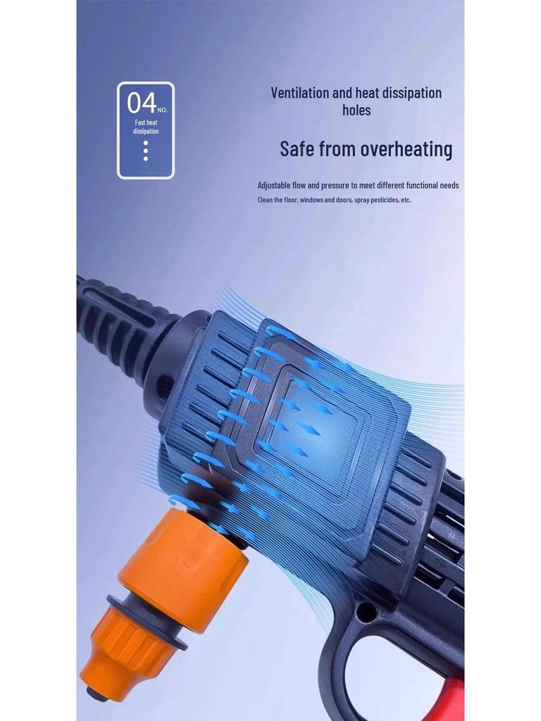 Portable German Cordless Car Washer: High-Pressure Rechargeable Water Gun with Lithium Battery for Household & Commercial Use
