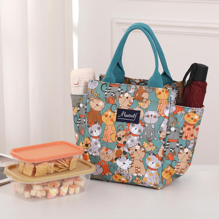 Office Workers Go Out with a Lunch Box Bag Thermal Bento Bag Fashion Handbag Carry Mommy Bag