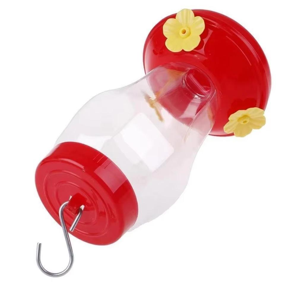 1 Pcs Bird Water Feeder Bottle Hanging Hummingbird Feeder For Outdoor Garden With Plastic Flower And Iron Hook