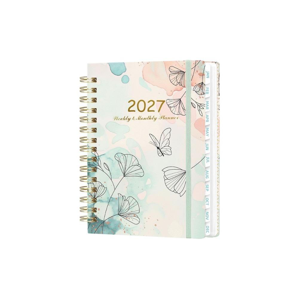 Spiral Bound Floral Spiral Notebook Floral Pattern Schedule Book for Work Office School Supplies