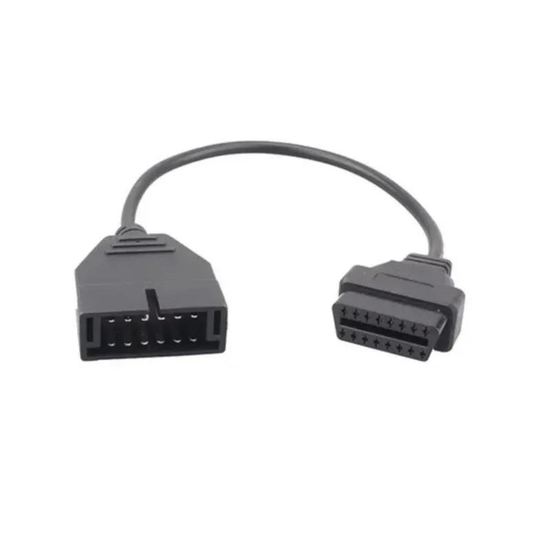 1 Stück 12-Pin auf 16-Pin Auto Diagnoseanschlusskabel Fahrzeugscanner Adapterleitung