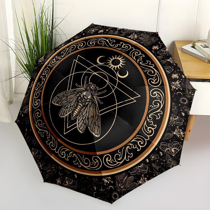 

Golden Bee Symbol Circular Art Print Poster Umbrella, Christmas Gift Y377
