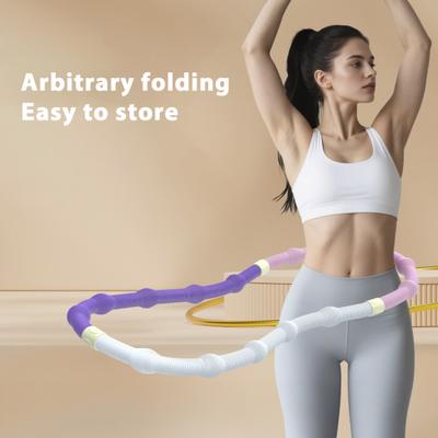 Obręcz Hula Hop z Obciążeniem Miękka Sprężynowa Przyjazna dla Talii Składana Obręcz Fitness Przenośny Domowy Gym Mężczyźni Kobiety Dorośli Ciało Talia Wyszczuplanie Sprzęt do Ćwiczeń