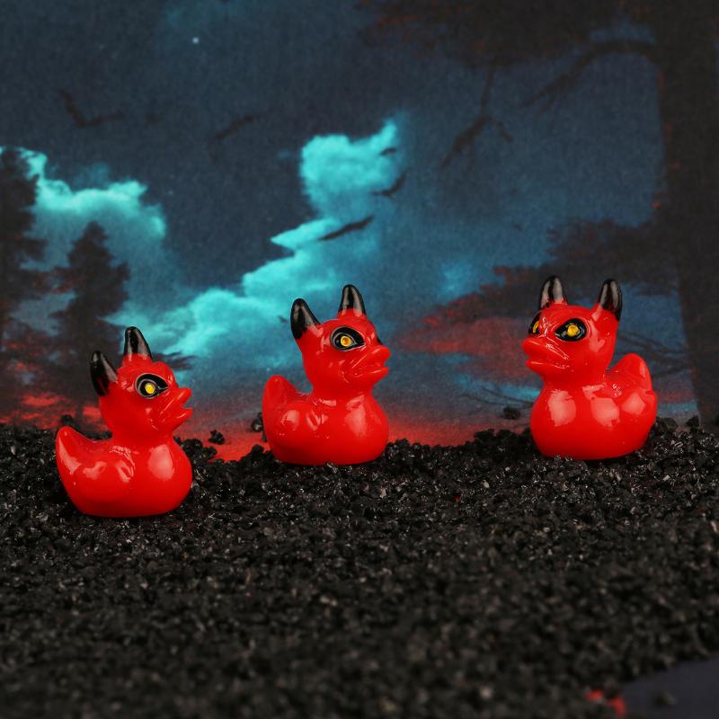 Halloween Miniature Resin Ducks Ghost Figurines 12Pcs Fadeless for Fairy Garden Window Sill Balcony Home Decor
