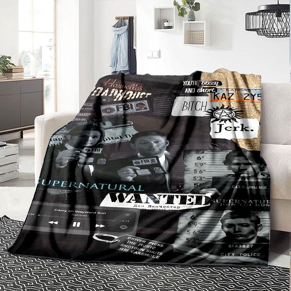 1 stuks Supernatural 24 Deken Zacht Warm Plaid voor Huis, Kantoor, Reizen Alle Seizoenen Gezellig Beddengoed Cadeau, Kantoor Gezellig Accessoire