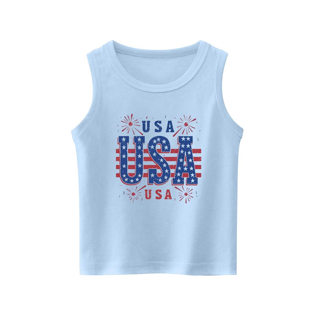 Mädchen Kinder Sommer Rundhals Ärmellose Shirts Tanktops