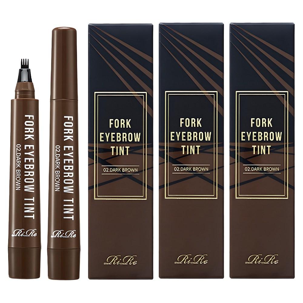 Rire Fork Eyebrow Tint 2g, 02 Dark Brown, 3 Pcs