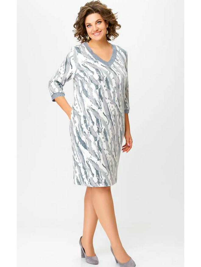 

Printed Patchwork Dress 2026 3XL серый