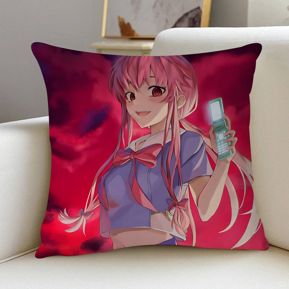 Gasai Y-Yuno Pillow Cover Sofa Cushion Cover Home Room Decoration Children Gift