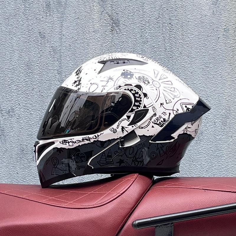 Motorcycle Helmets Double Visors Modular Flip Up Helmet DOT Approved Full Face Casque Moto Racing Motocross Helmet DOT