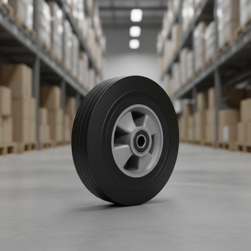 Puncture-Resistant Trolley Wheel Shock Absorbing Firm Rubber Wheel Professional-Grade Hardware Effortless Rolling for Workshop