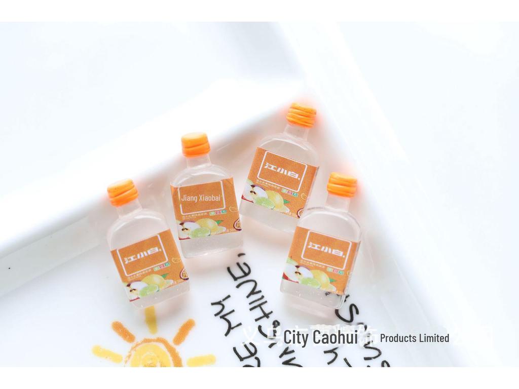 Miniature Resin Beverage Bottle Night Light Ornament for DIY Jewelry