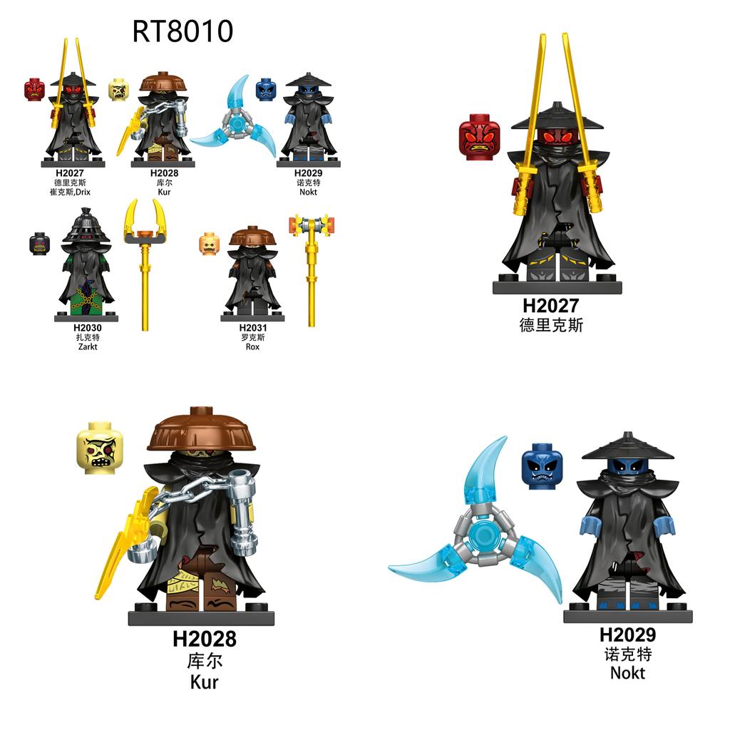 Rox Kur Ninjas Set Personalizzato Fai da Te di Mattoncini di Plastica per Bambini e Collezionisti