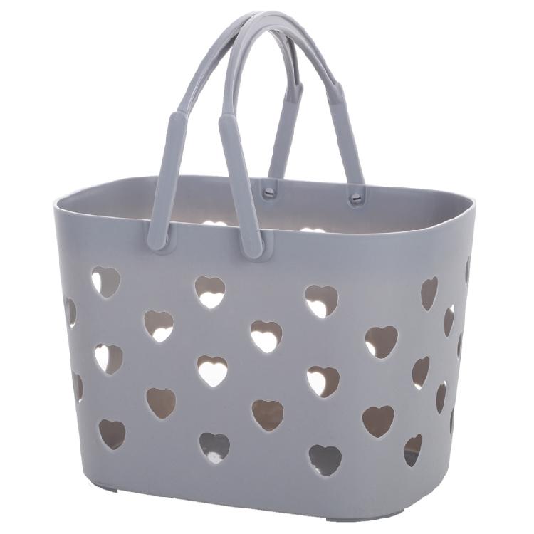 Shower Basket with Handle for Bathroom Plastic Bathroom Organizers Storage Basket Hollow Cleaning Holders серый 636₽