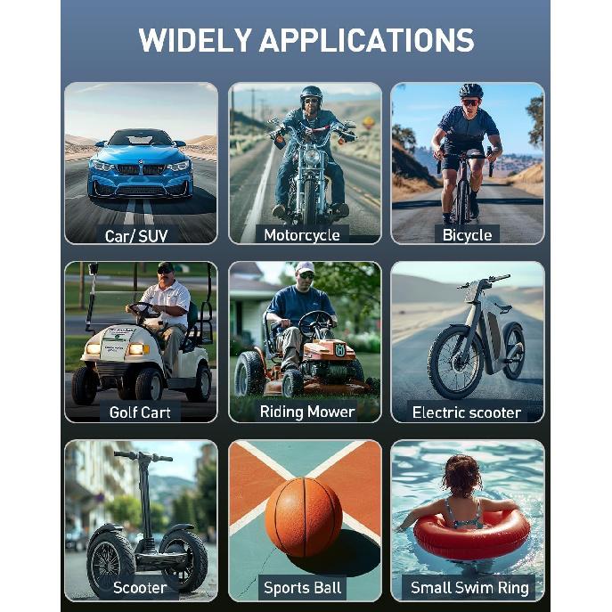 Tire Inflator Portable Air Compressor, 8000mAh Cordless Air Pump for Car Tires, 150 PSI Electric Bike Tire Pump with LED Light and Digital Pressure