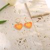 iF ME Einfache Creolen tropfen Öl Doppel Herz Anhänger Ohrring Zubehör Schmuck