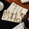 Roll Up Design Jewelry Storage Bag PU Leather Ring Holder Durable Jewelry Roll Bag  Travel Use