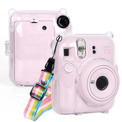 Geantă rigidă Crystal pentru aparat foto FUJIFILM Instax mini 12 cu curea de umăr (Transparent)