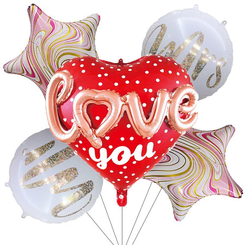 22-inch Round Happy Birthday Love Letter Balloon Set Party Decorations Foil Balloons