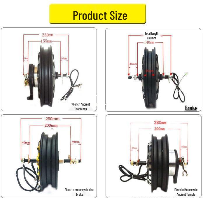 Univerzální vysokorychlostní motor pro elektrická vozidla (10palcový, 1000W/1500W/2000W, 48V/60V/72V) pro Xinri Aima