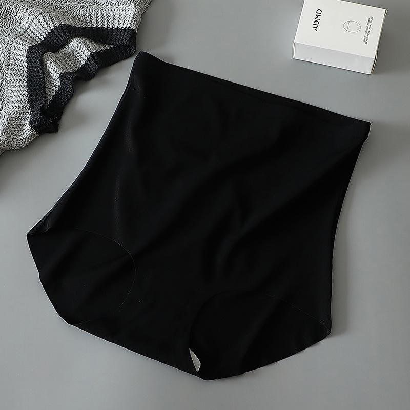 Skin Friendly and Breathable Ice Facial Mask High Waist Panties Seamless No Curling Edges Light and Thin Solid Color Triangle Women’s Panties