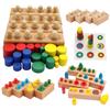 Montessori Zylinder Sockel Puzzles Spielzeug Baby Entwicklung Praxis Und SinneVorschule Pädagogisches Holz Spielzeug Für Kinder