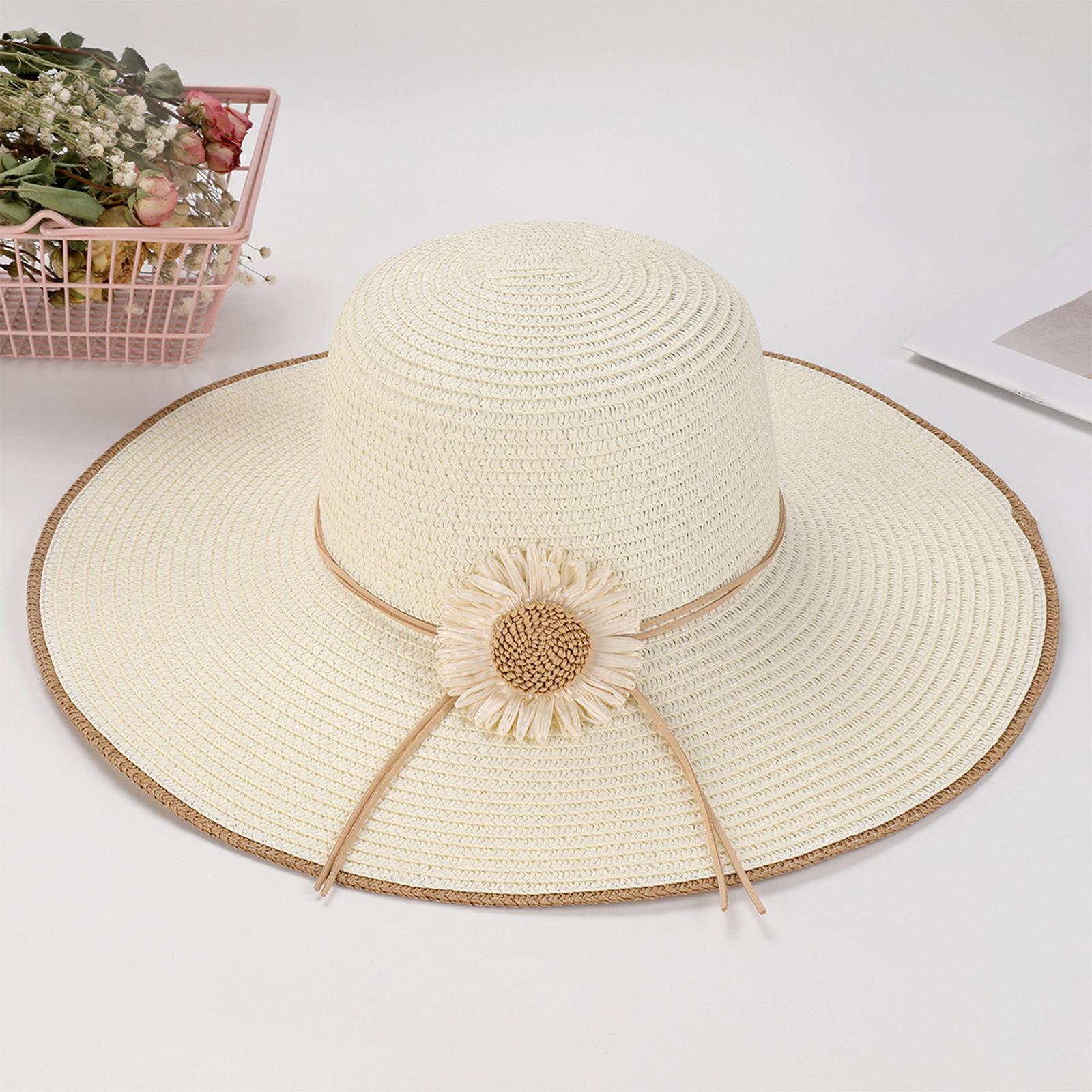 

Ladies Fashion Beach Folding Sun Hat One Size білий
