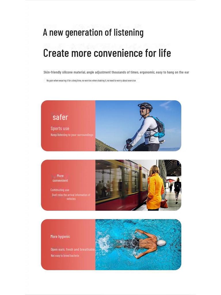 Sounder Sports Neck-Hanging Bone Conduction Bluetooth 5.3 Wireless Headset