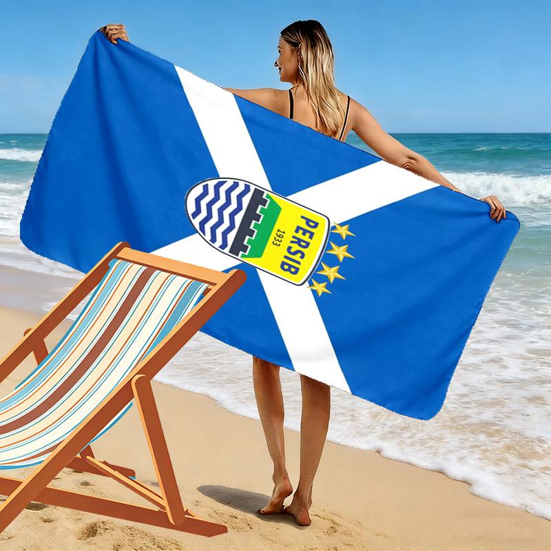 Persib Bandung Print Beach Towel, Large Soft Quick Dry Towel for Beach Camping Swimming