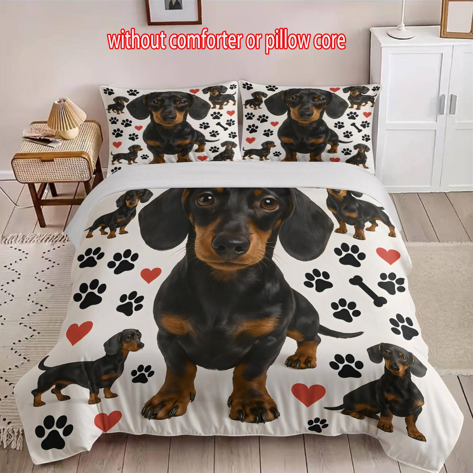 

Любовь к собакам Набор стеганого одеяла из трех частей с 3D цифровой печатью для дома cover 90 * 200 + and 50 * 75 * 1